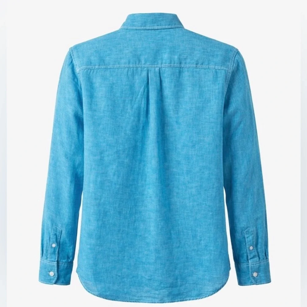 Tommy Bahama Linen Sky Blue Button-Up Lightweight Button Shirt. Women’s Medium. - Picture 2 of 6
